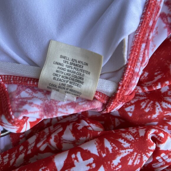 Converse One Star Orange Two Piece Swim Suit Bikini Set Strapless Ring Medium M - Picture 8 of 9